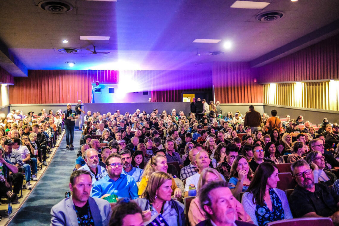 A group of people in a movie theatre