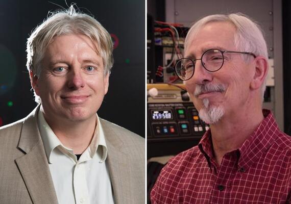 A collage of two men