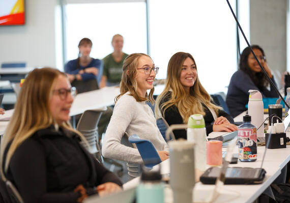 A group of people in a classroom